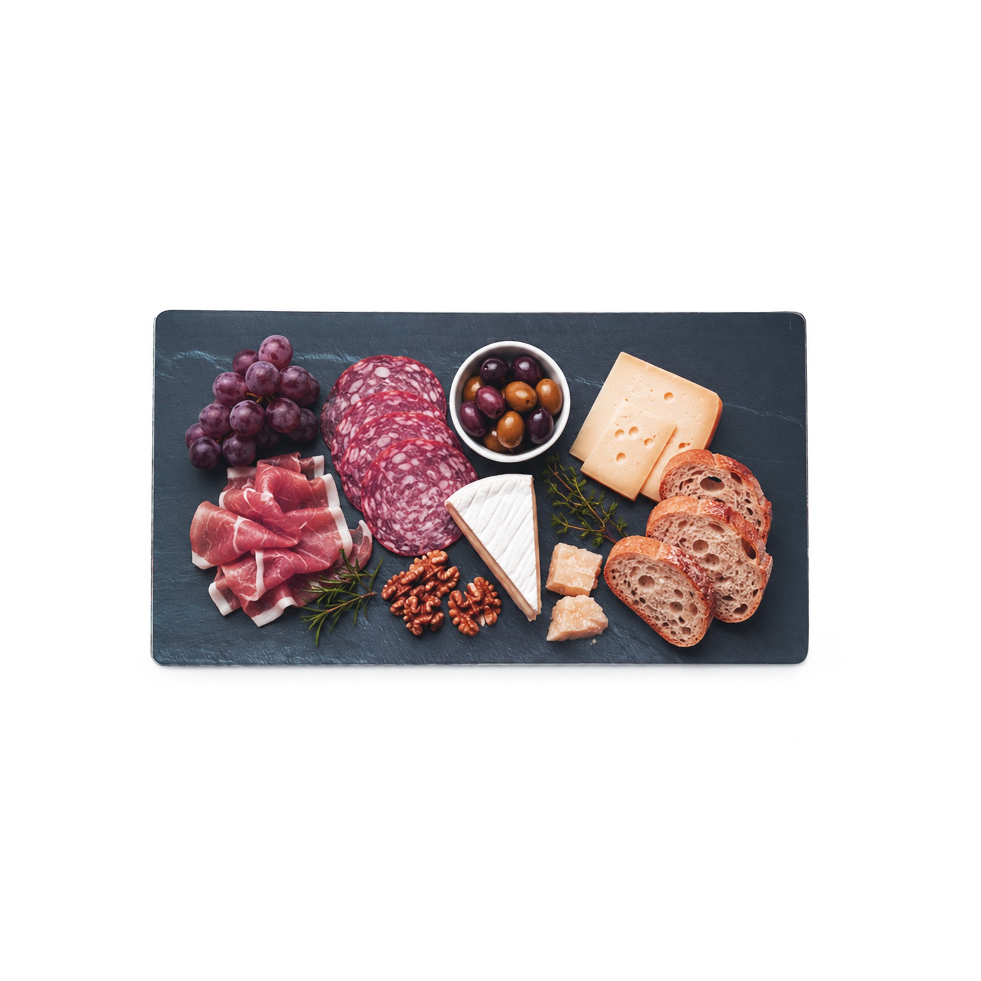Kesper Multi-Glasschneideplatte mit Käse, Trauben, Feigen und Antipasti als Servierplatte