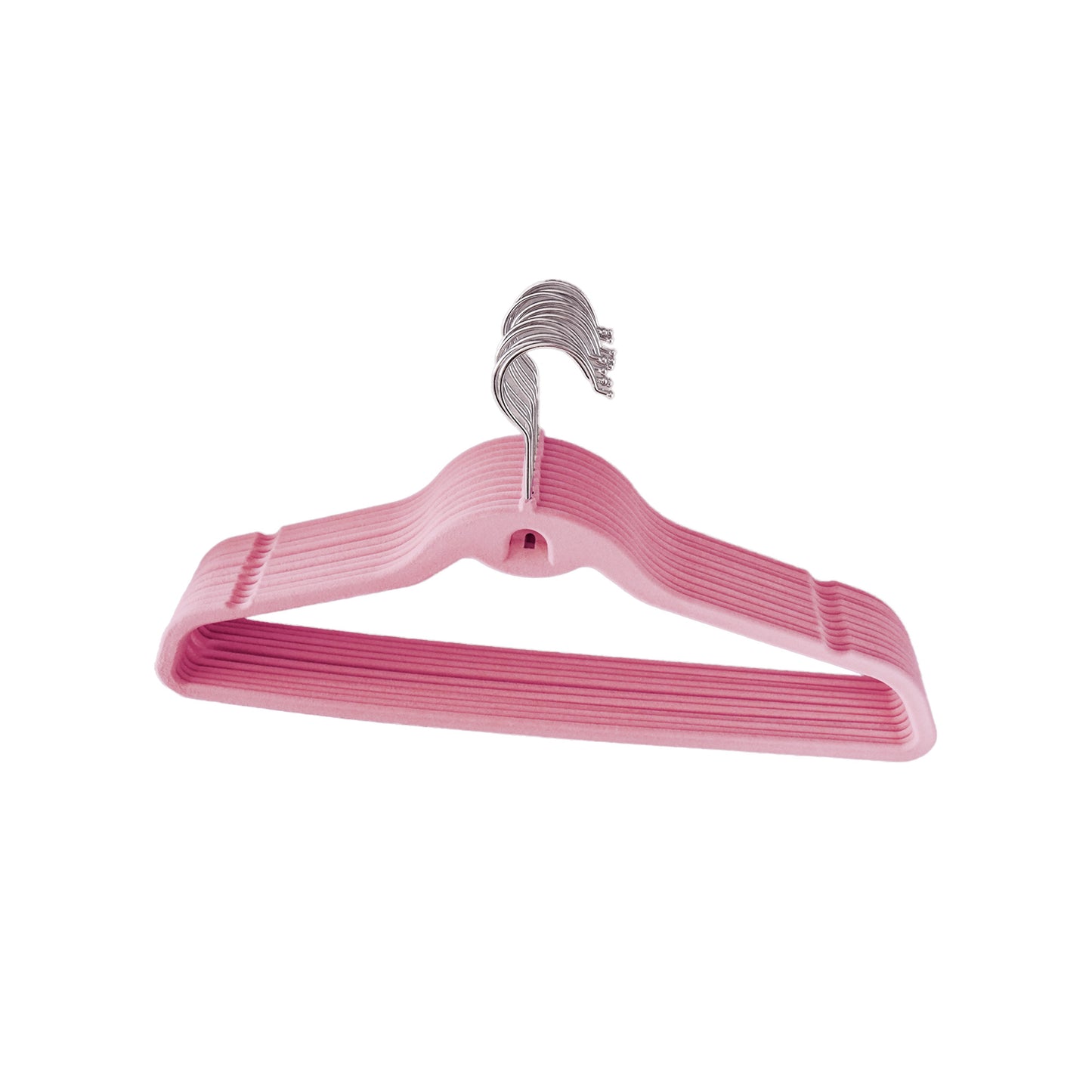 CLV rutschfeste Samt-Kleiderbügel, rosa