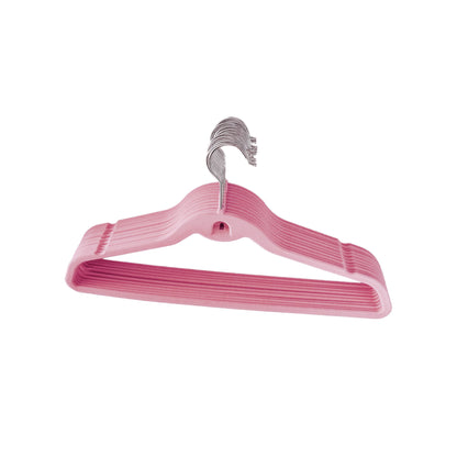 CLV rutschfeste Samt-Kleiderbügel, rosa