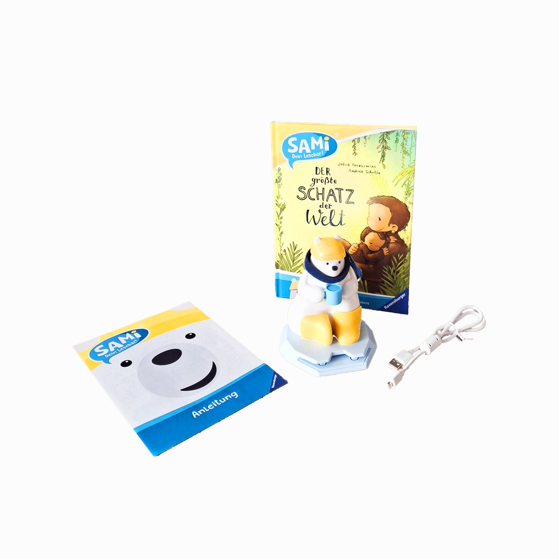 Ravensburger SAMi Lesebär Starter-Set mit dem Buch Der größte Schatz der Welt