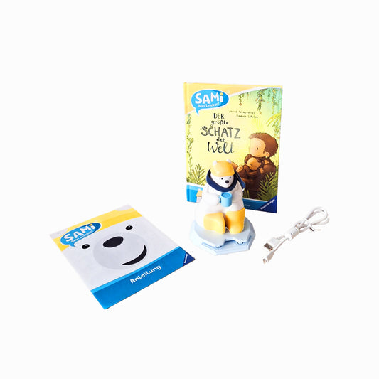 Ravensburger SAMi Lesebär Starter-Set mit dem Buch Der größte Schatz der Welt