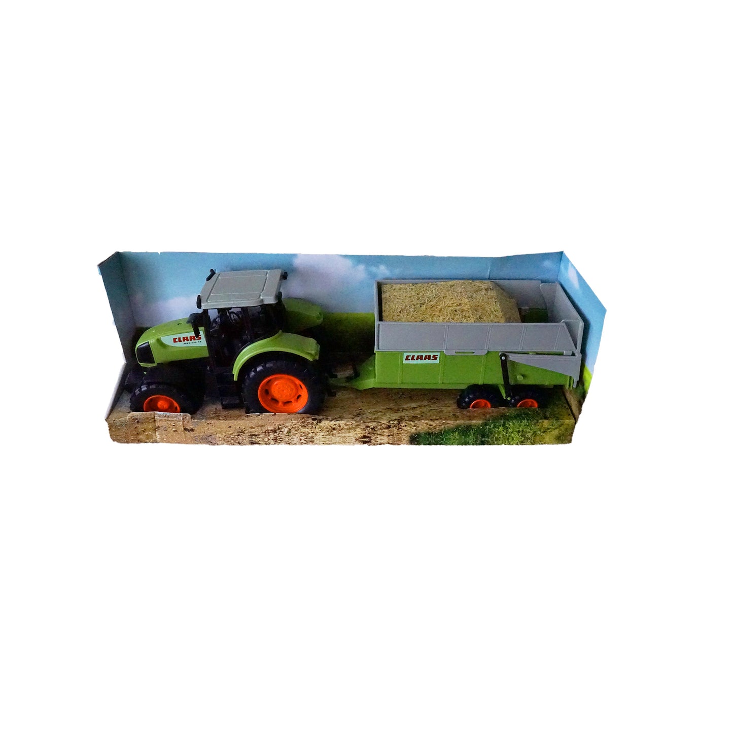 Dickie Toys CLAAS Ares Set, großer Traktor mit Anhänger