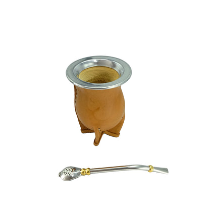Handgefertigter Yerba Mate Kürbis Becher