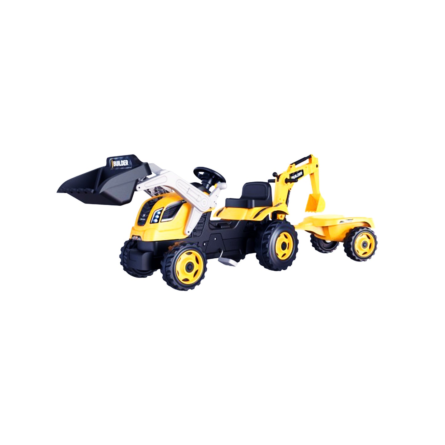 Spielzeug Traktor für Kinder mit Bagger und Anhänger