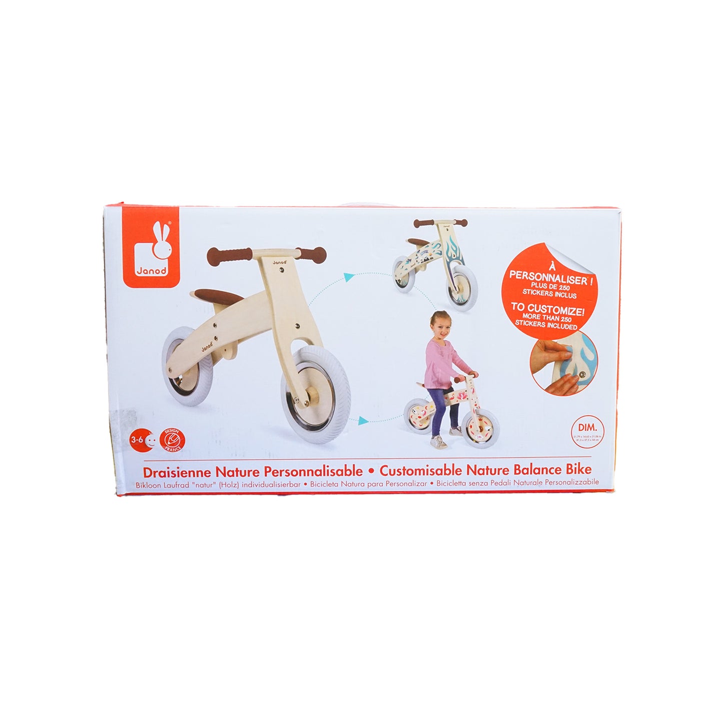 Janod J03276 - Verstellbares Holz-Laufrad