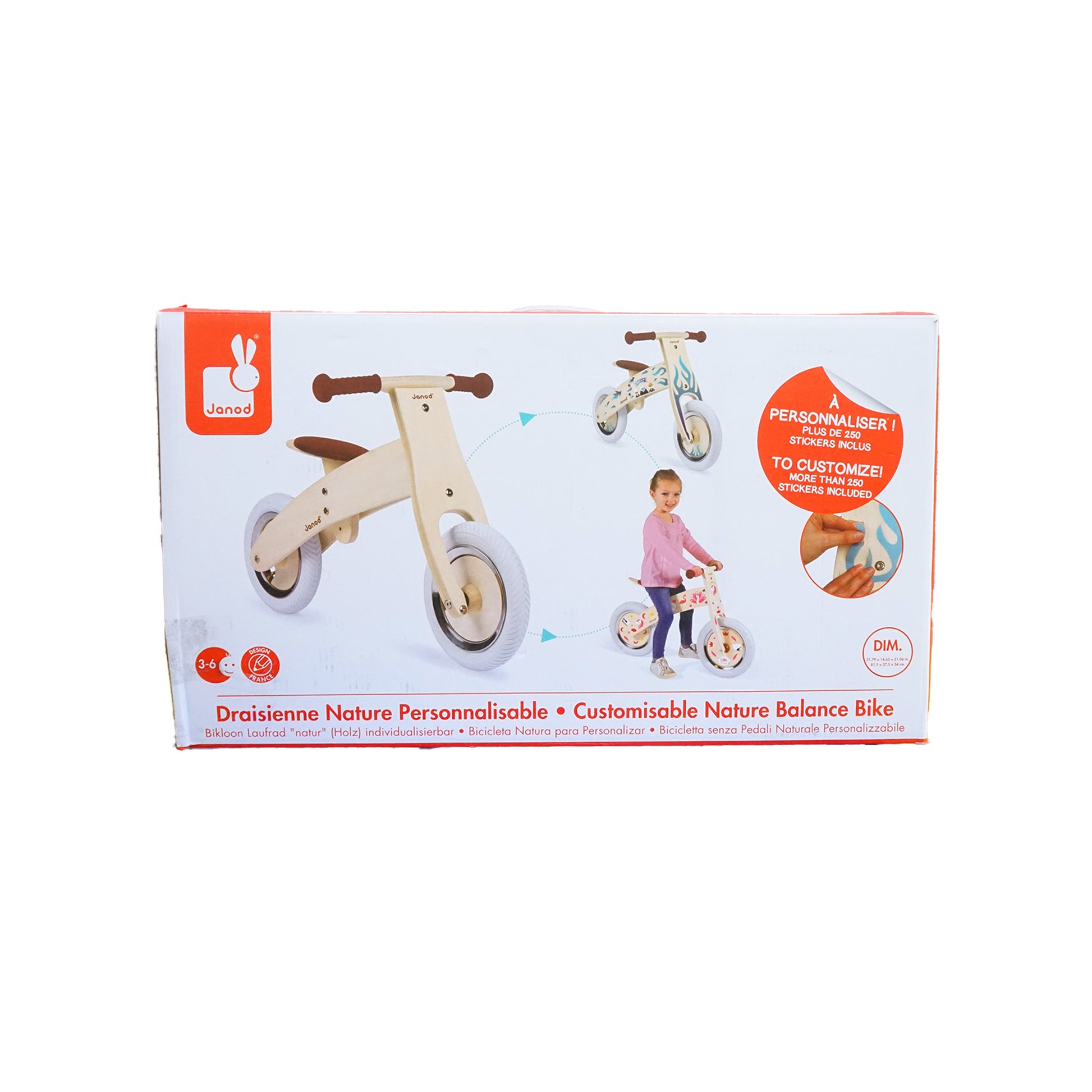 Janod J03276 - Verstellbares Holz-Laufrad