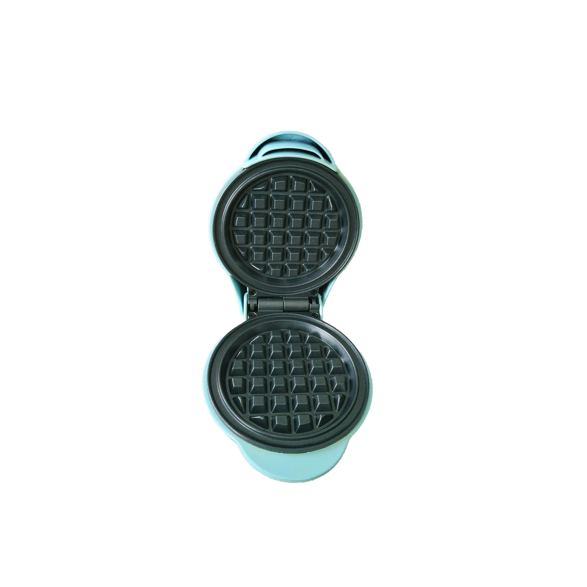 Kompaktes mintfarbenes Mini-Waffeleisen mit Antihaftbeschichtung