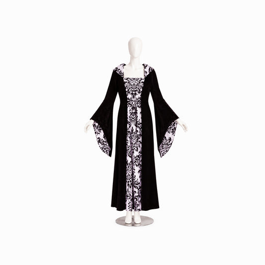 Mittelalterkleid Vintage schwarz-weiß