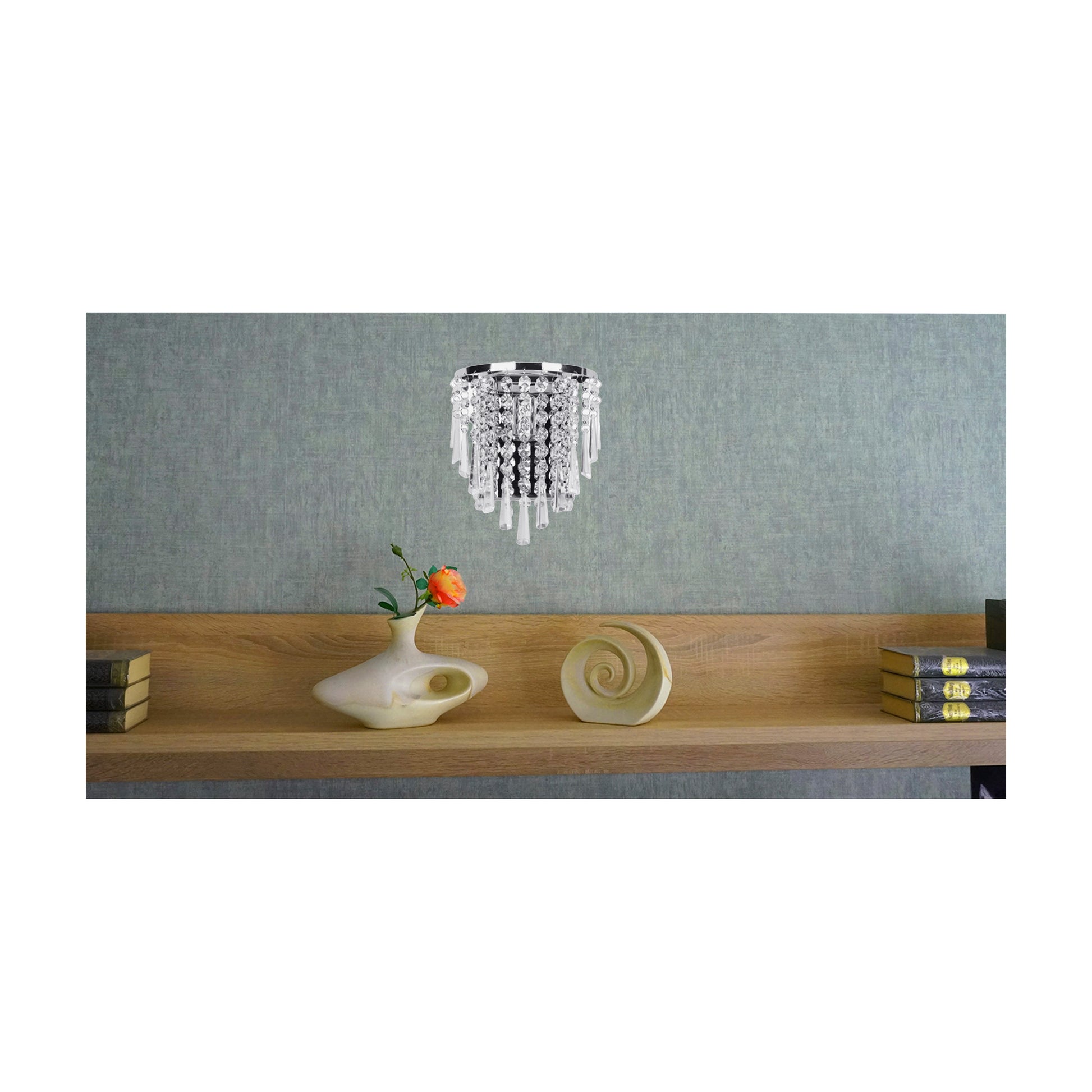 Moderne Kristall Wand Leuchte Chrom