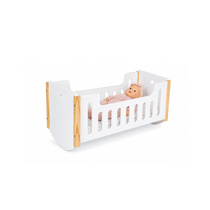 Puppenwiege aus Holz im skandinavischen Design für Puppen bis 46 cm