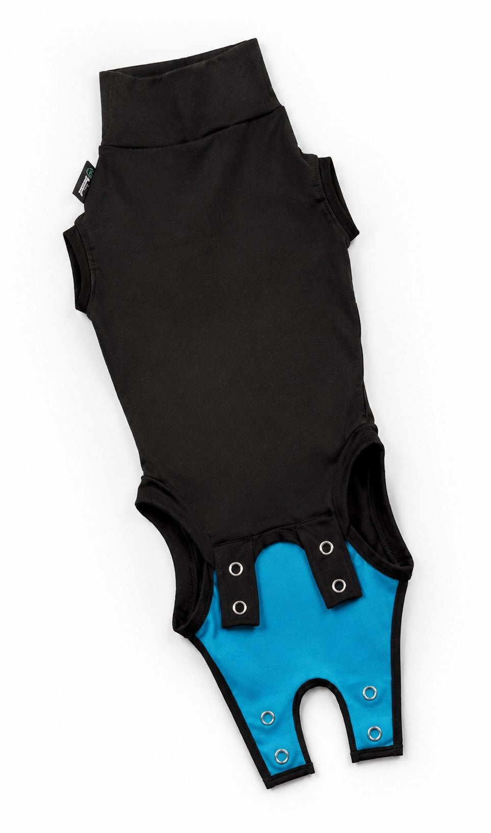 Suitical Recovery Suit Größe S für Hunde in Schwarz mit Druckknopfverschluss