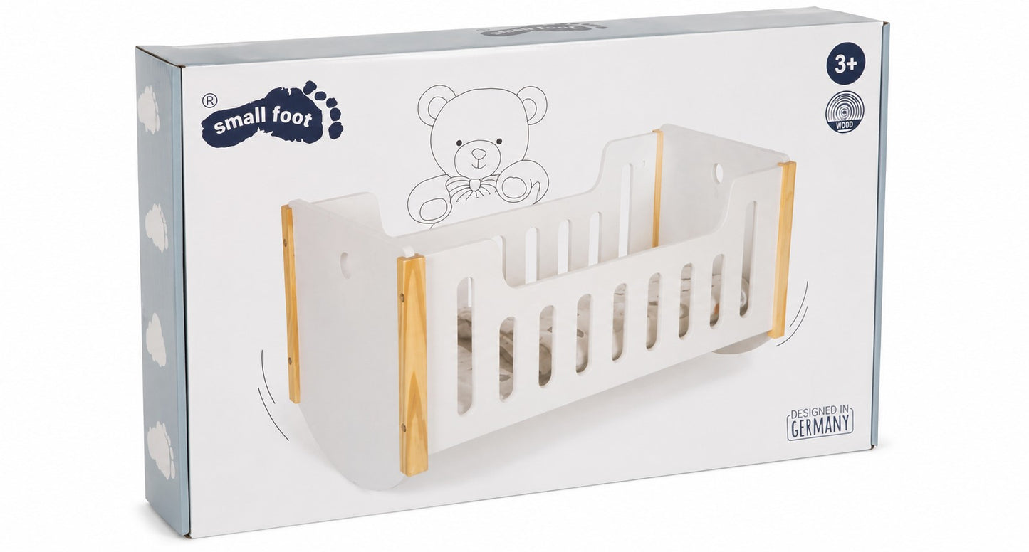 Small Foot 12660 Puppenwiege aus Holz in Verpackung