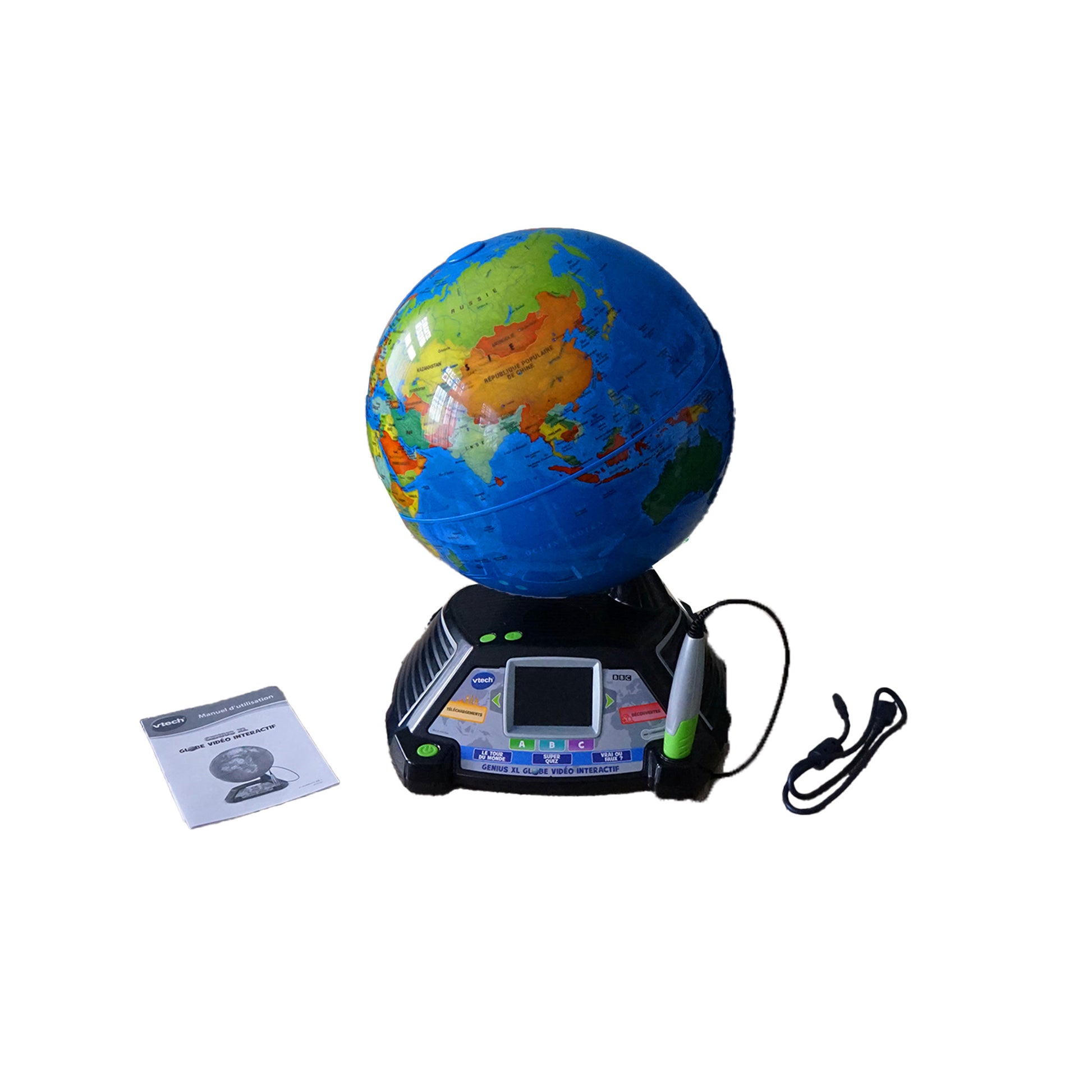 VTech Interaktiver Videoglobus deutsche Version mit Bildschirm und Lernstift