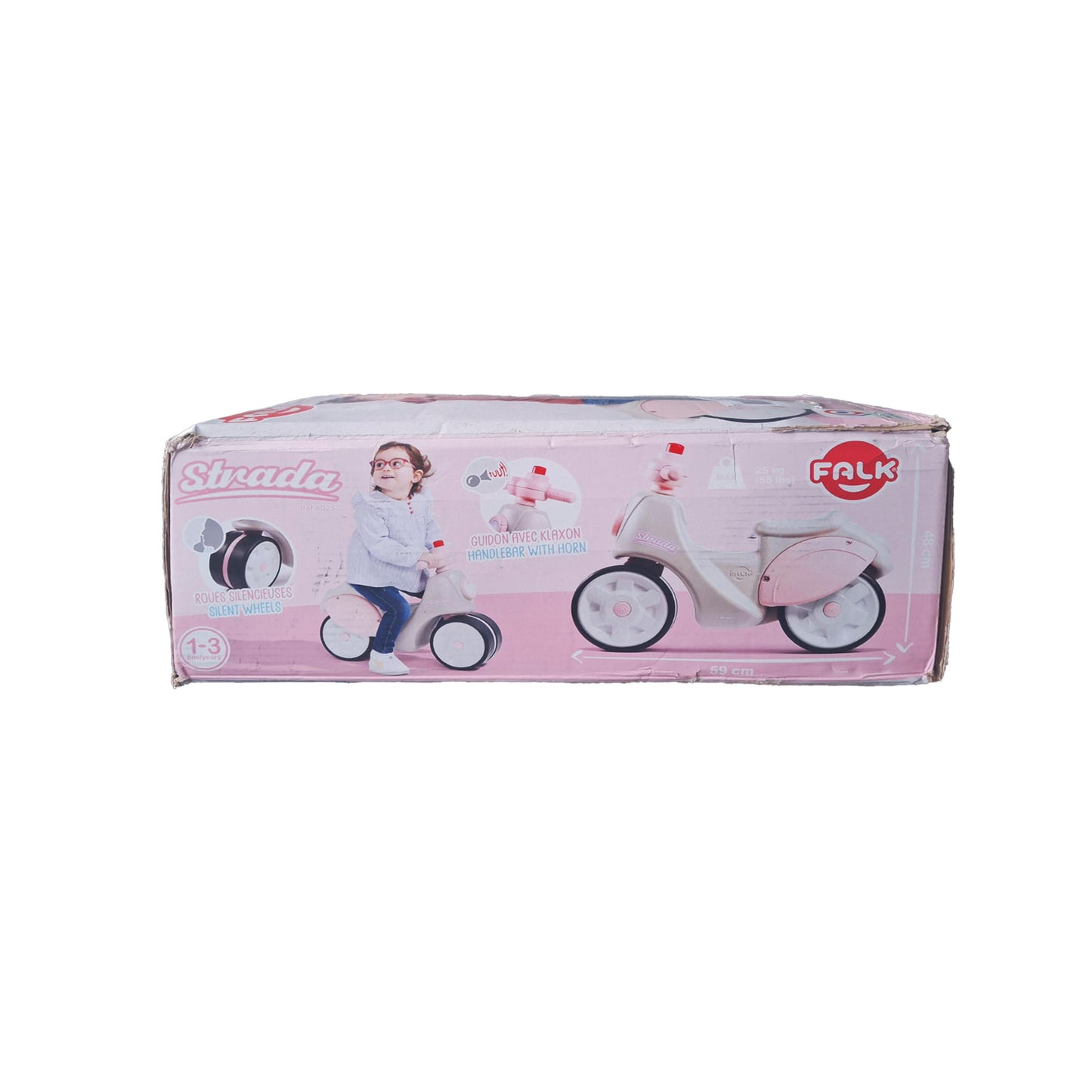 Falk Strada Scooter 802S in Creme-Rosa in Verpackung
