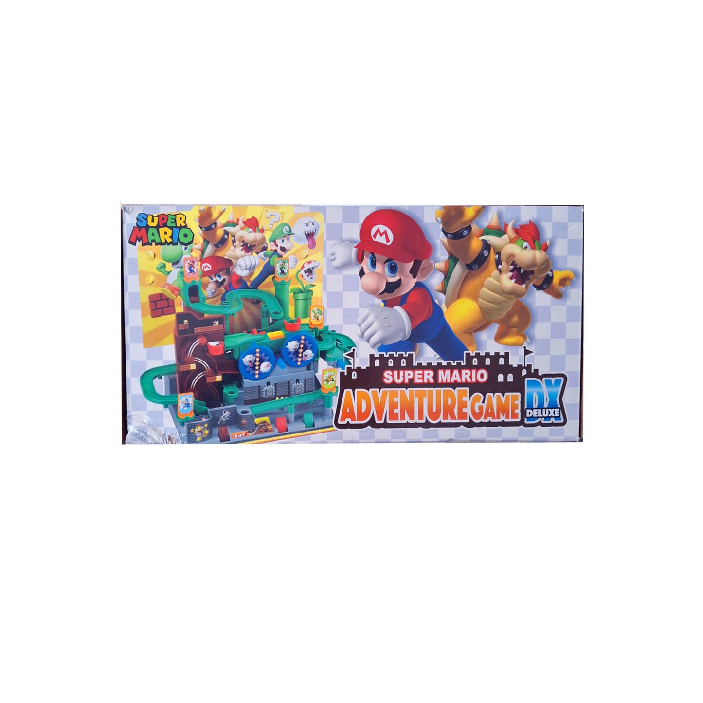 Detail des Super Mario Adventure Game DX mit Kugel-Labyrinth und Super Mario Figuren